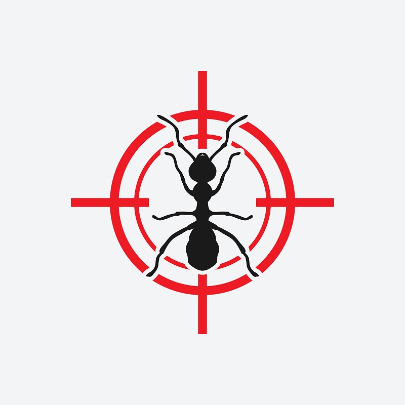 ant icon red target - vector illustration. eps 8