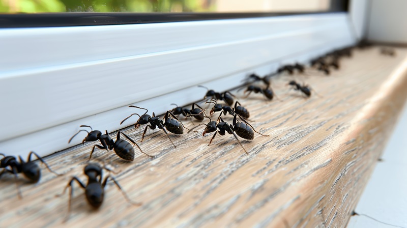 Observing ants on windowsill fascinating display of organized behavior during home invasion Ant Exterminator, Expert Pest Solutions, Springfield, Keep Springfield Homes Ant-Free Year-RoundAdobeStock_1414005732